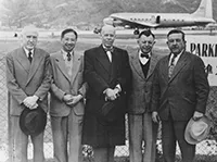 Mr. Bixby (center) in 1949 with  W. Langhorne Bond, Ki Chun, Max Polin, Ernie Allison
